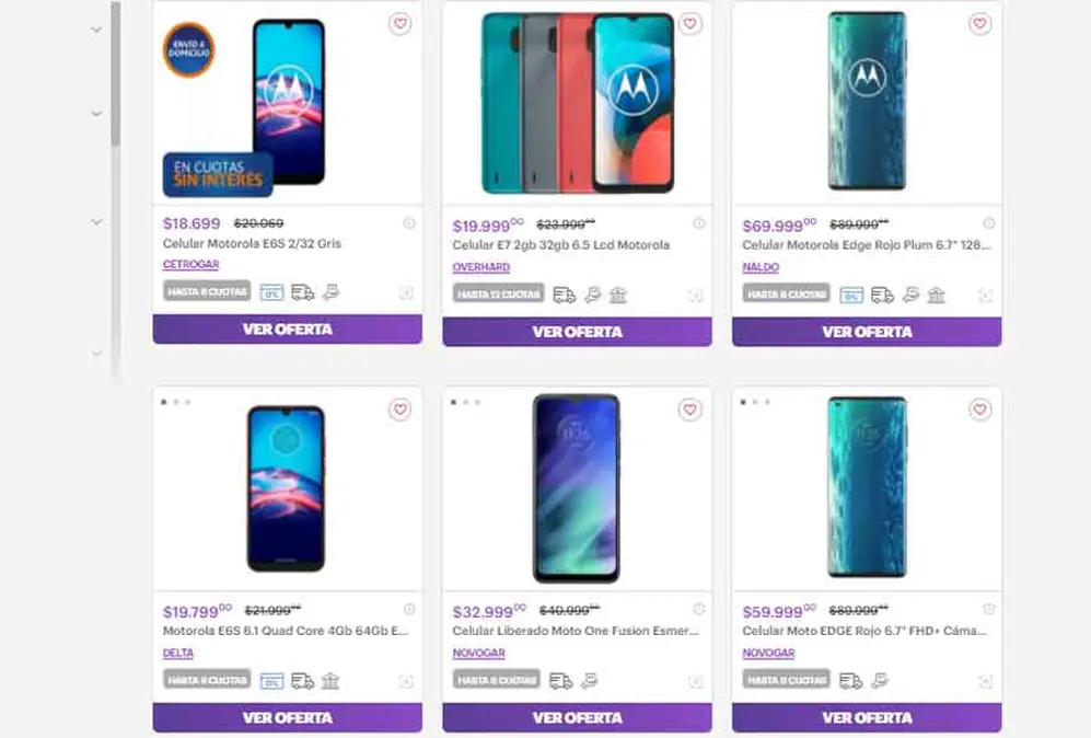 También hay ofertas de otros modelos de Motorola.
