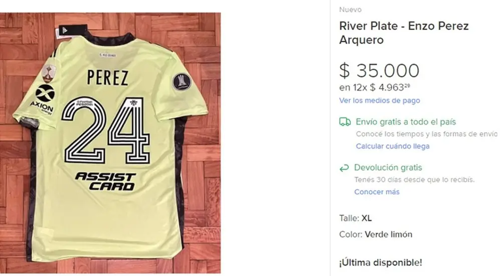 Ya se vende el buzo de Enzo Pérez