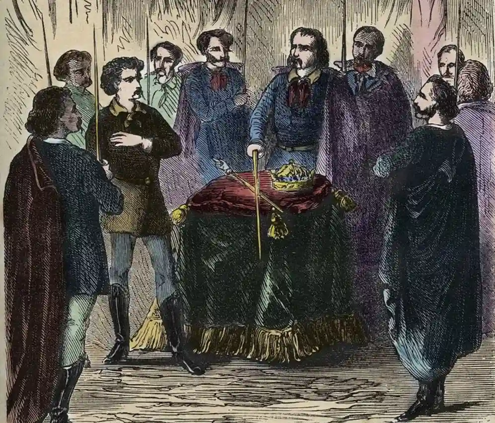 Una representación del siglo XIX de un ritual de iniciación Illuminati. En realidad, quedan escasos detalles sobre la verdadera naturaleza de la ceremonia.