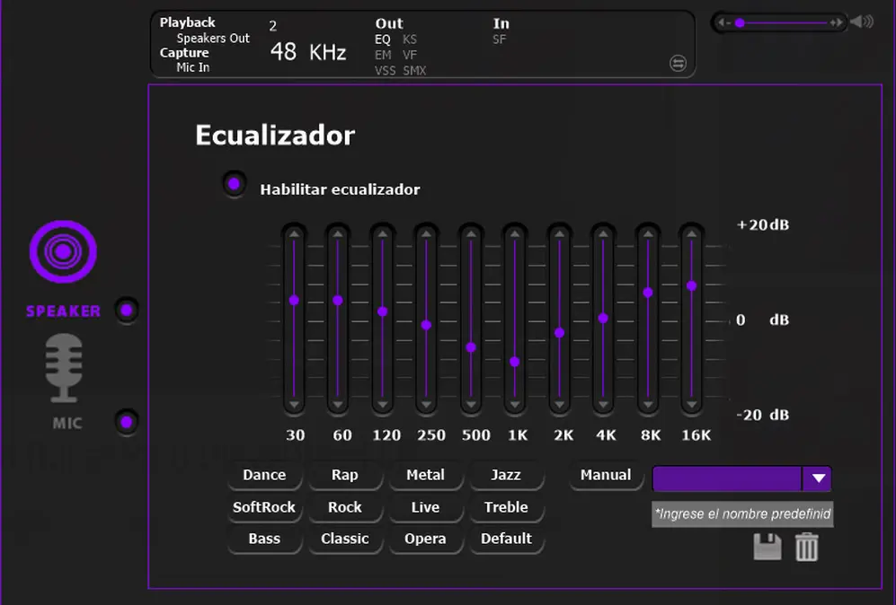 Un ecualizador muy efectivo para lograr el sonido perfecto.