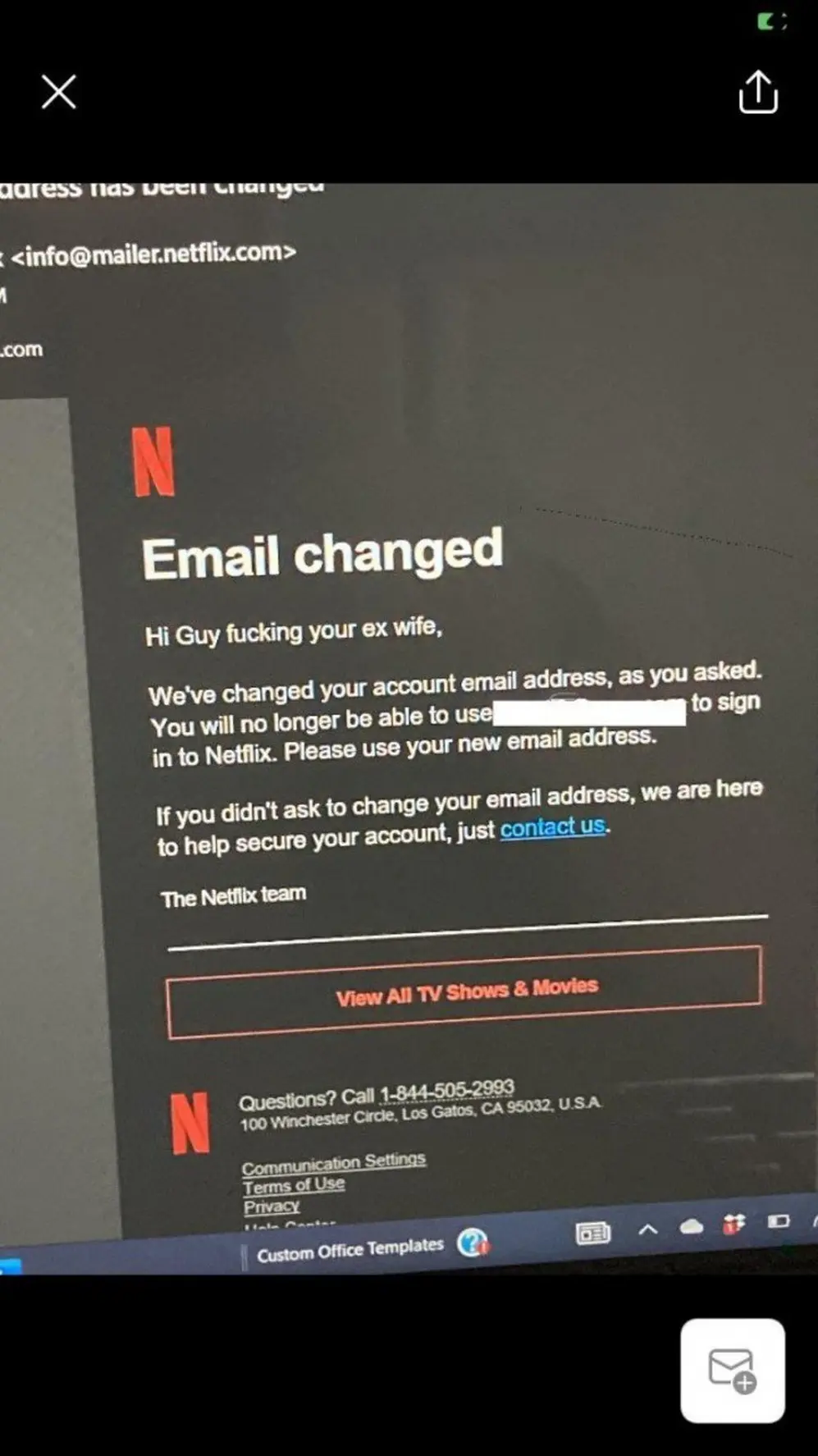 Este es el correo electrónico que recibió el hombre
