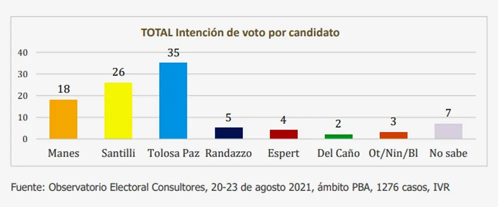 Tolosa Paz, encabeza la intención de voto en la Provincia