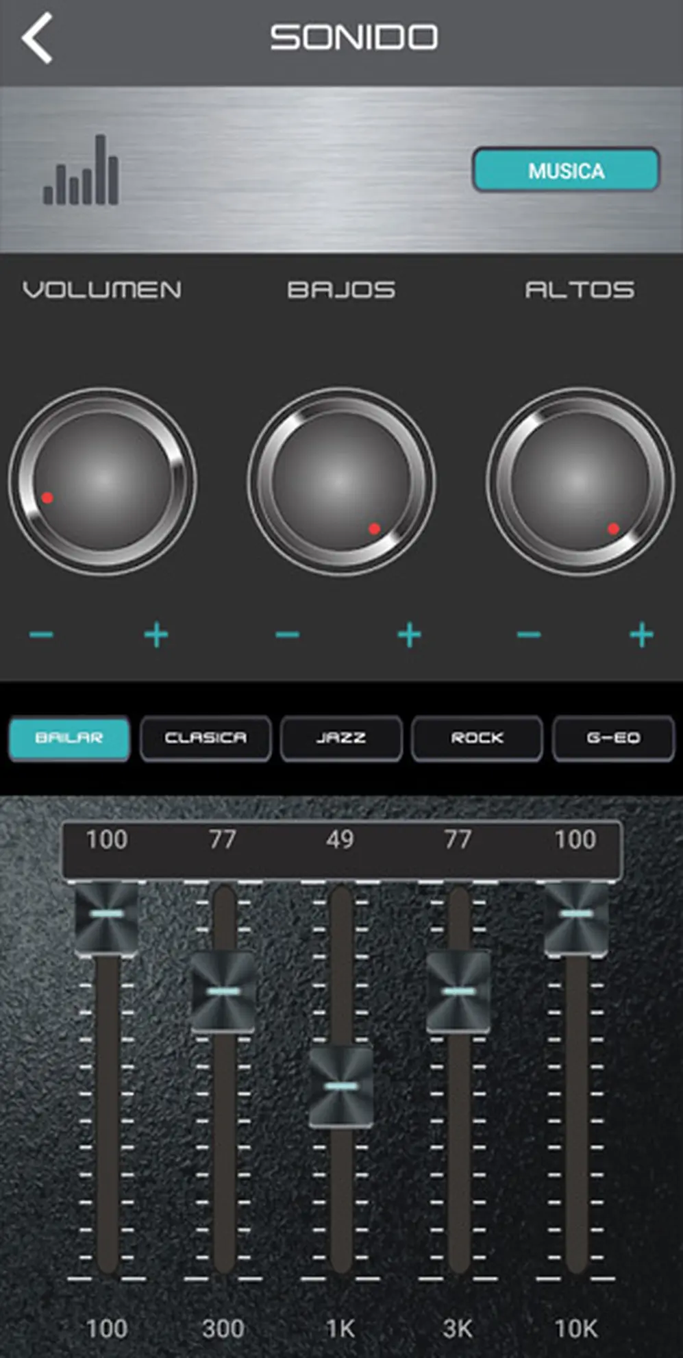 La SB-3510 permite la ecualización del sonido mediante la app 