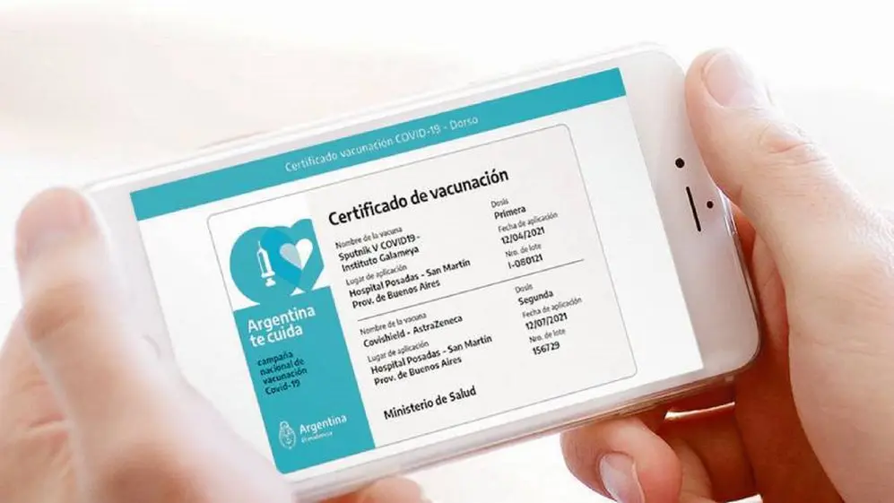 El certificado de vacunación se puede ver en la app Mi Argentina