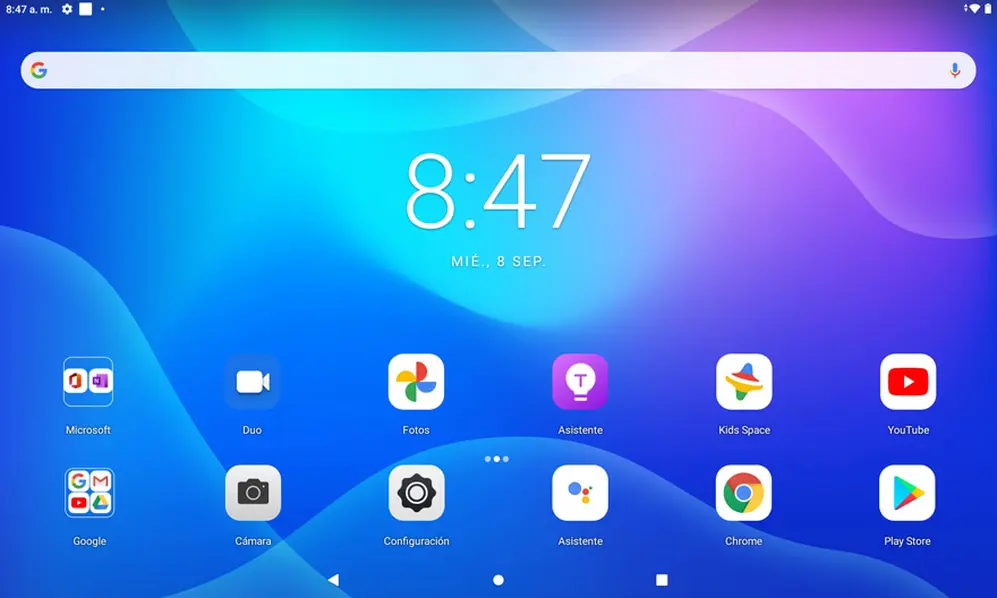 Android 10: así luce la pantalla principal de la Lenovo Tab P11.