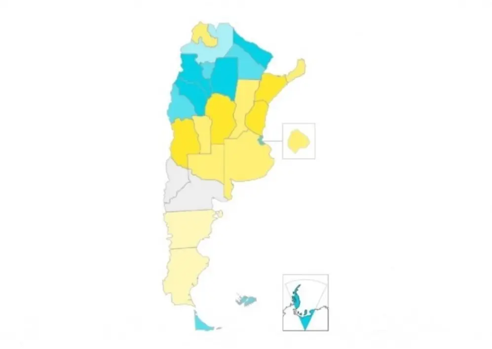 Así quedó el mapa de la Argentina tras el escrutinio provisorio de las elecciones legislativas.