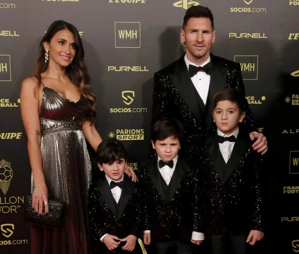La familia Messi, en la entrega del premio.
