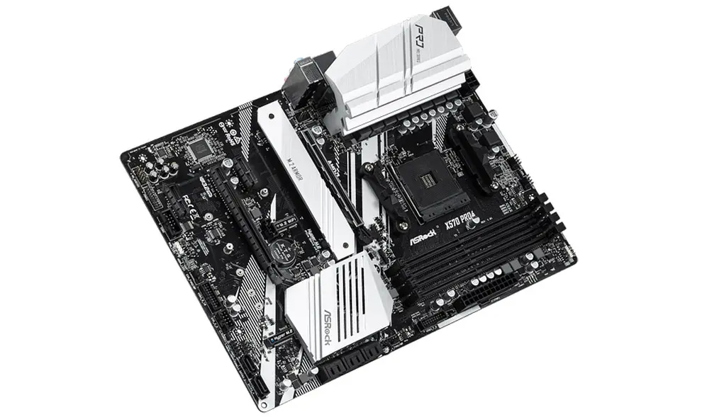 Un motherboard con chipset X570, compatible con procesadores Ryzen de serie 5000.