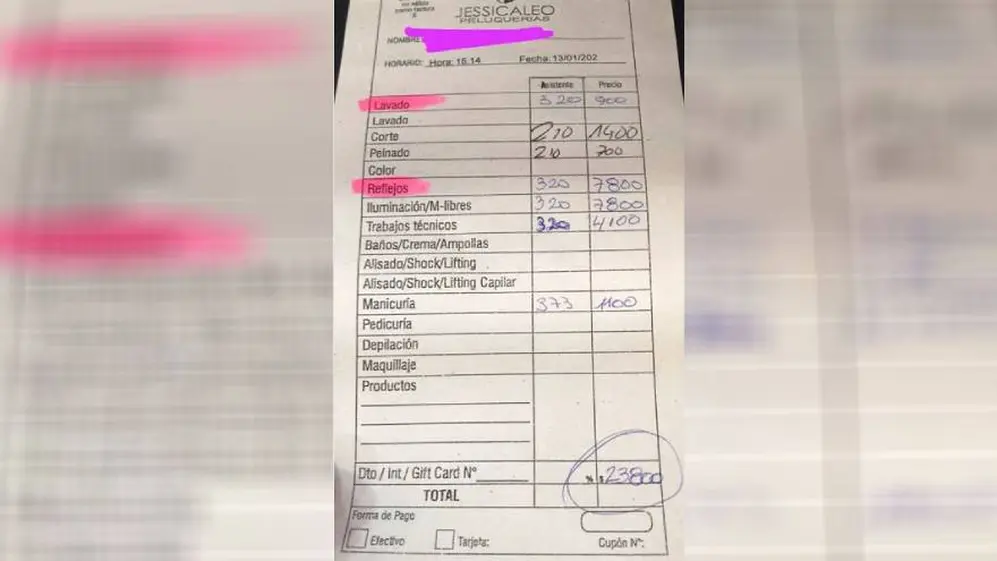 La cuenta que publicó la mujer en sus redes sociales