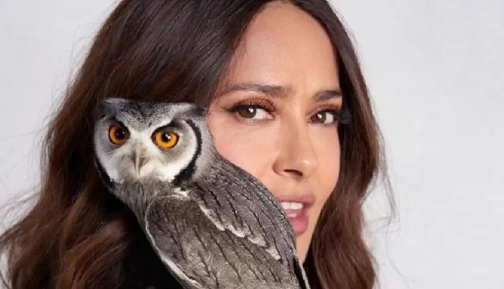 Salma Hayek y el regalo de la lechuza llamada Kering.