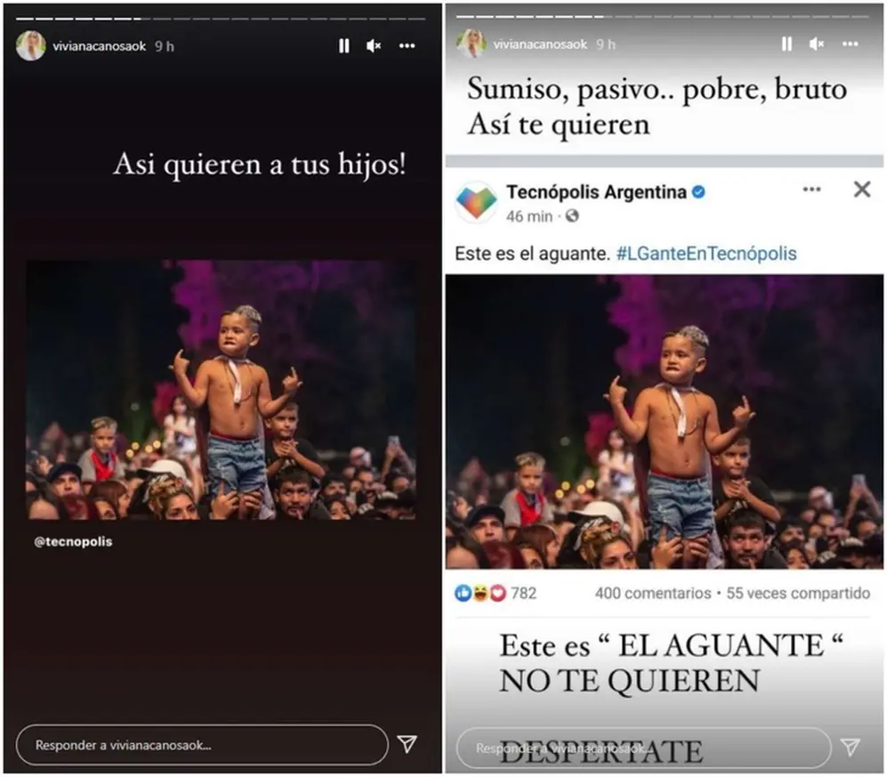 Canosa cuestionó el show de L-Gante en Tecnópolis