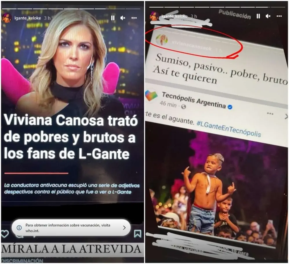 L-Gante le respondió a Canosa y ahora ella lo demandará