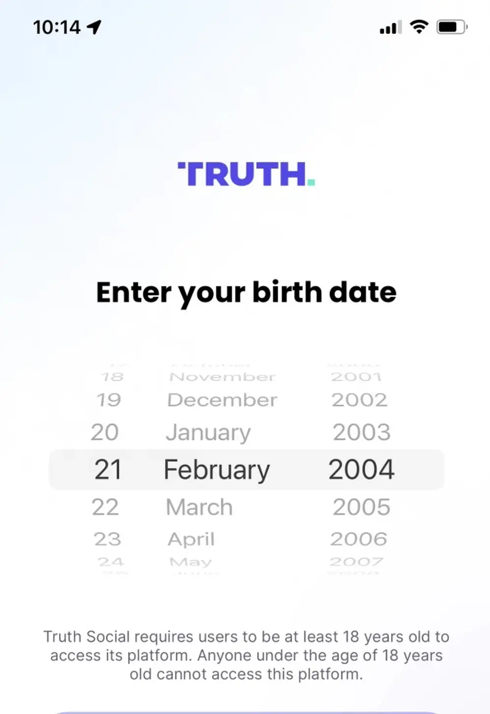 Primer paso para entrar a Truthsocial.