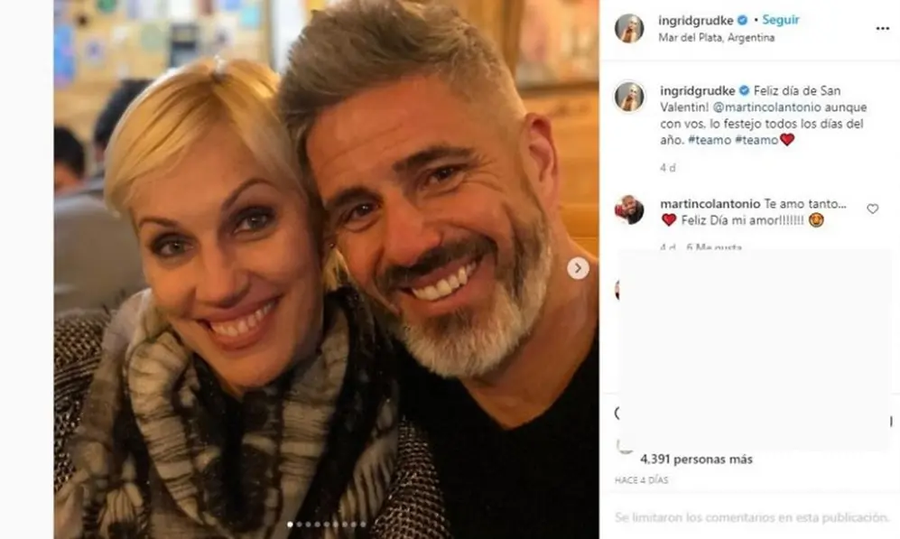 La historia de Ingrid Grudke y su pareja, Martín Colantonio