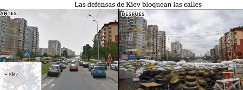 La guerra cada vez más cerca de Kiev.
