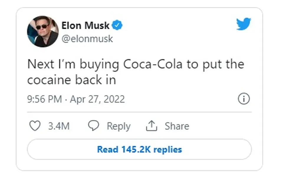 El polémico tuit de Elon Musk sobre Coca Cola