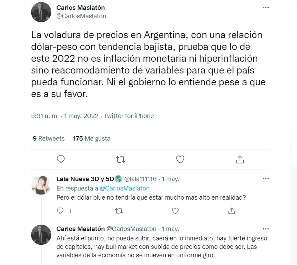 En conversación con una seguidora, Maslatón aseguró que el blue 