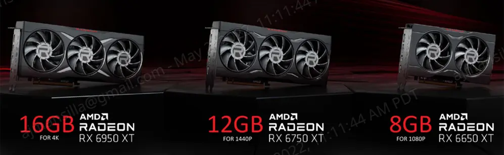 Los tres nuevos modelos de Radeon.