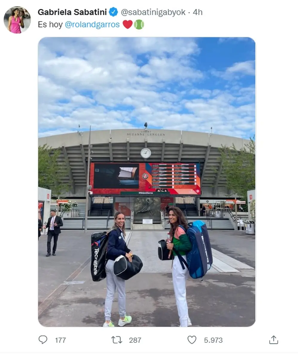 Sabatini y Dulko debutaron en el  Torneo de Leyendas de Roland Garros 