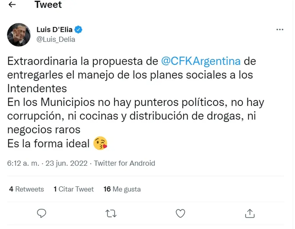 El irónico tuit de Luis D