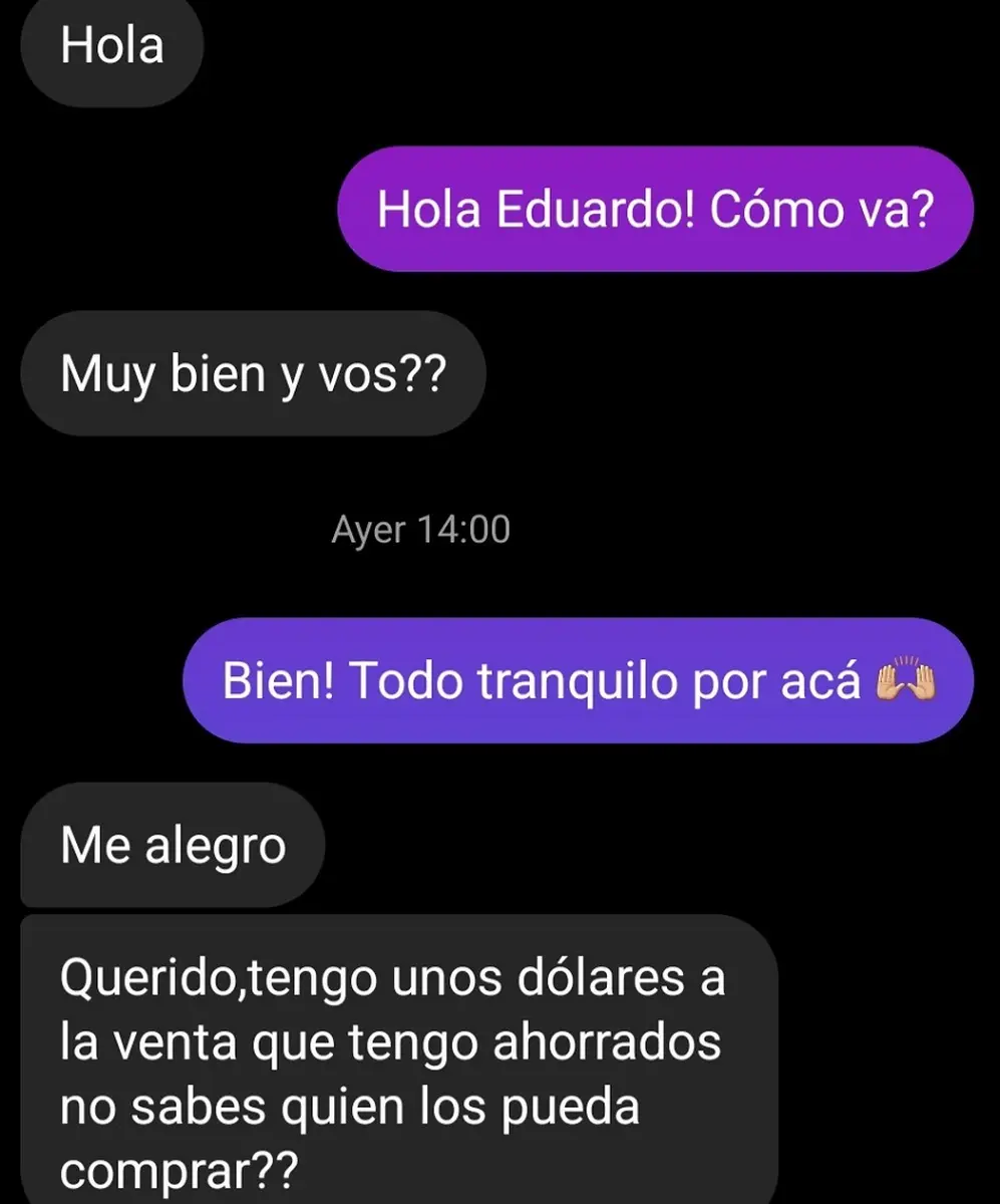 El estafador se contacta y asegura que tiene 