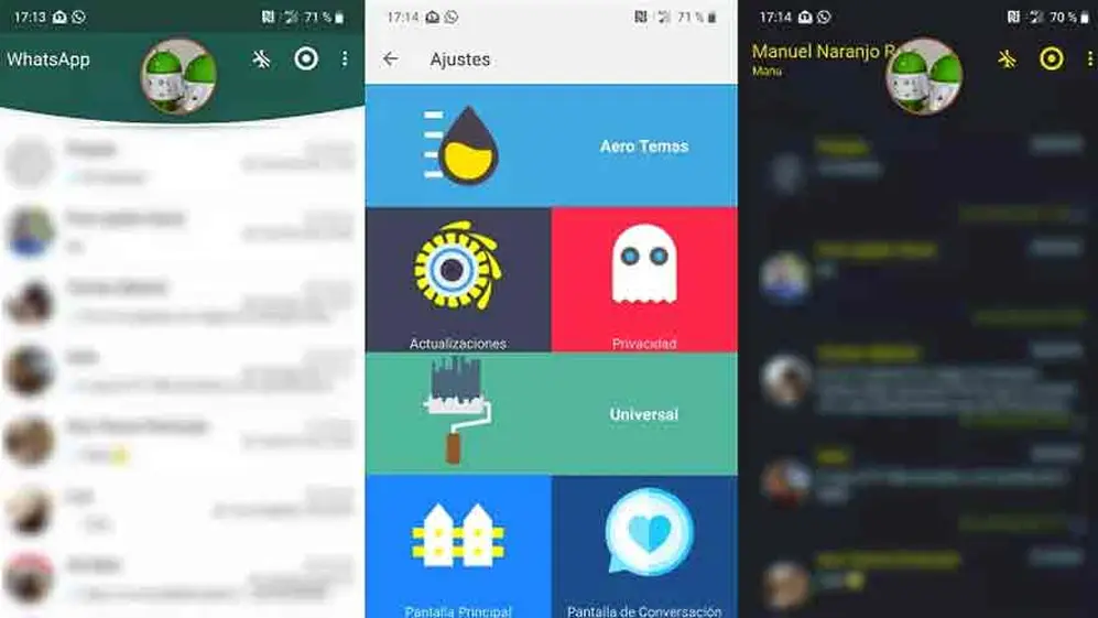 Capturas de pantalla de WhatsApp Aero.