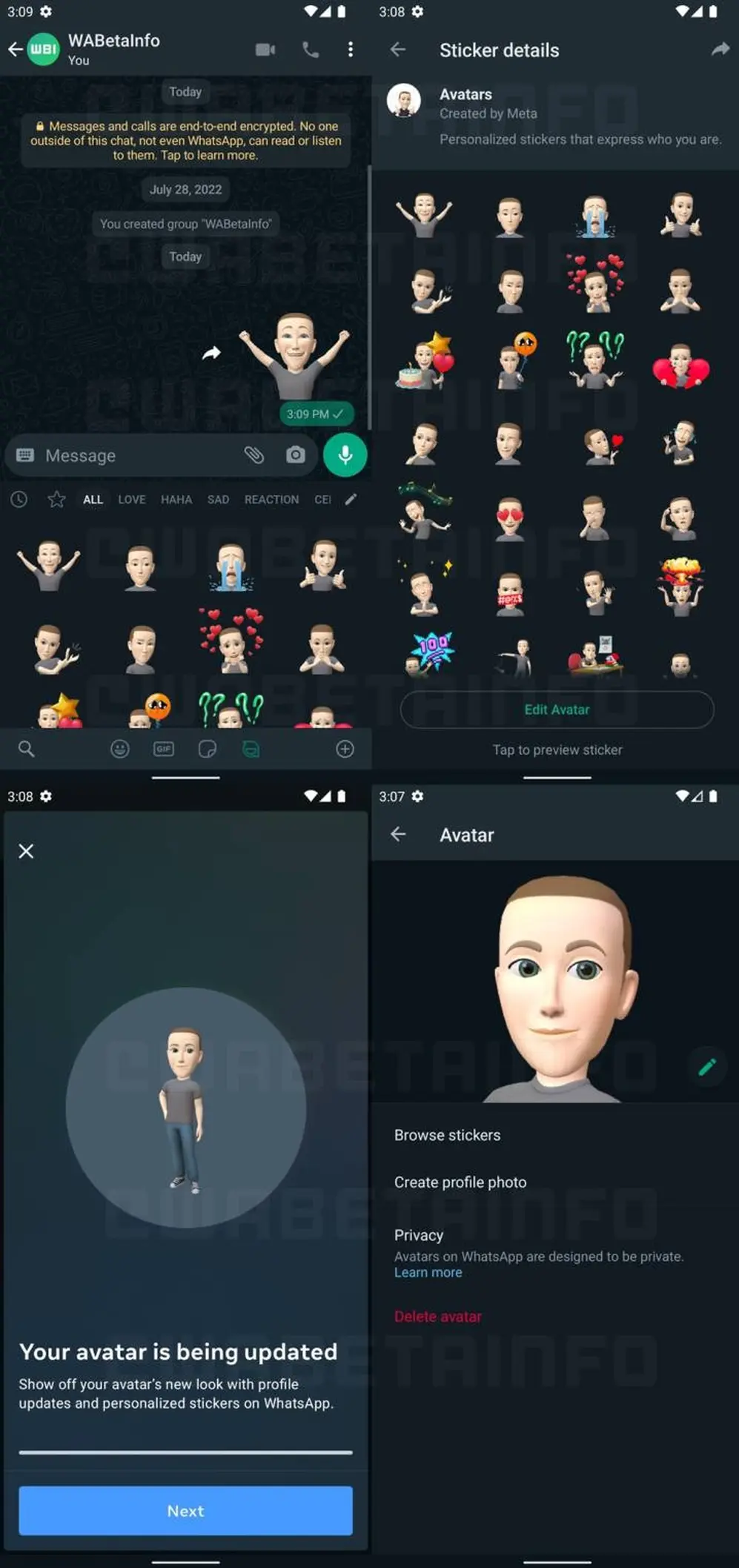 Avatares en WhatsApp: salen a la luz algunas de las funciones que tendrán