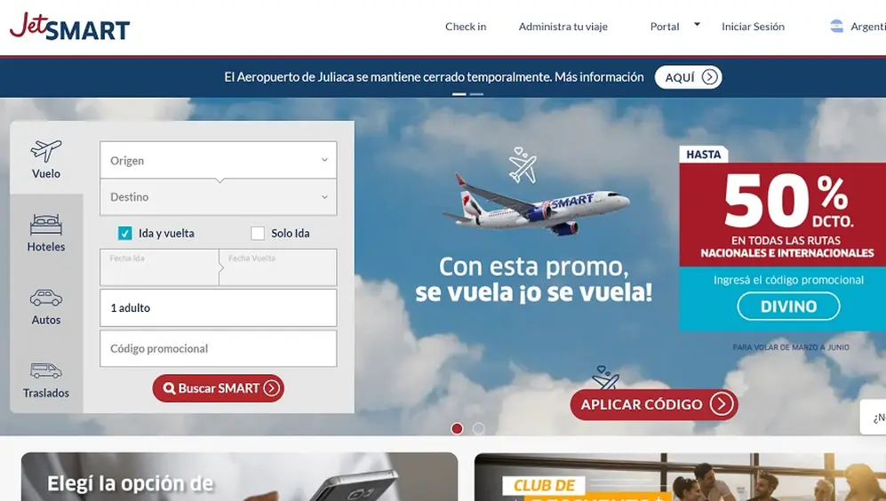 Para acceder al descuento, habrá que ingresar a la web de Jet Smart y utilizar el código 