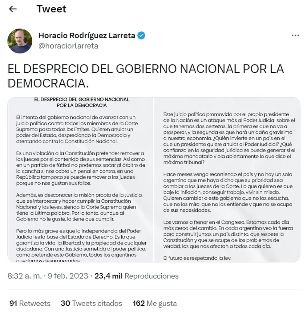 Rodríguez Larreta alertó sobre 