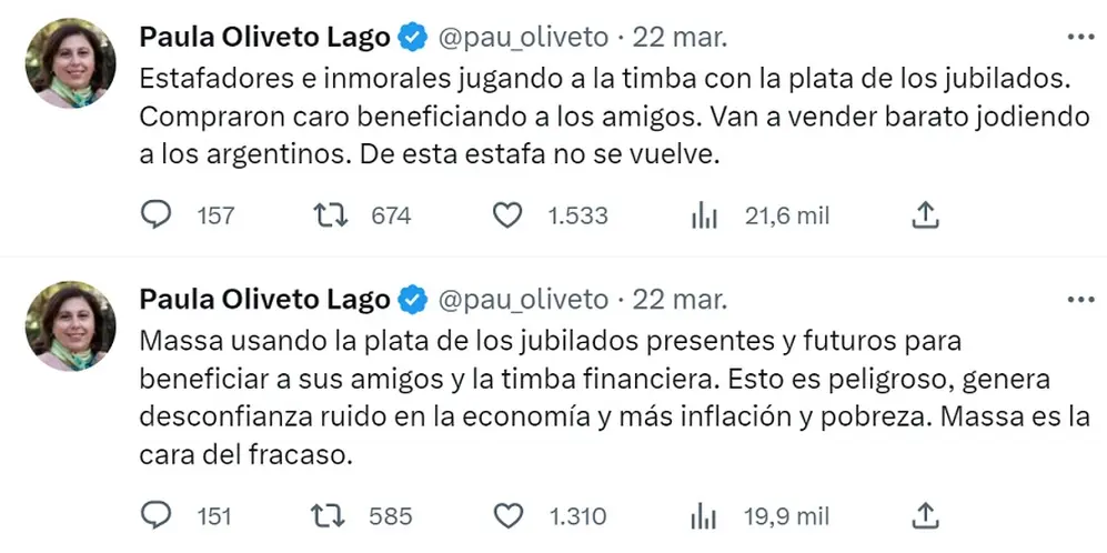 Paula Oliveto, de la Coalición Cívica, 