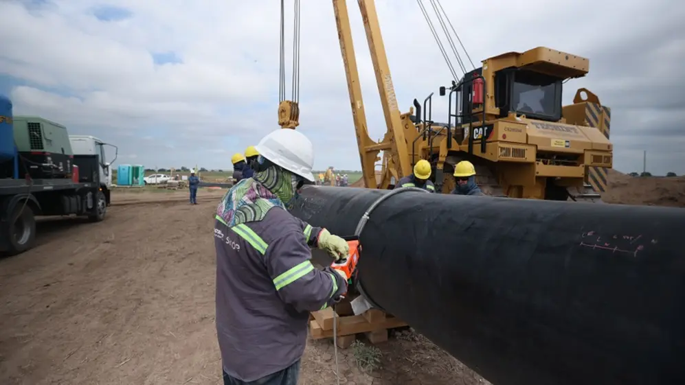 Buena parte de la obra del gasoducto sigue sin terminarse.