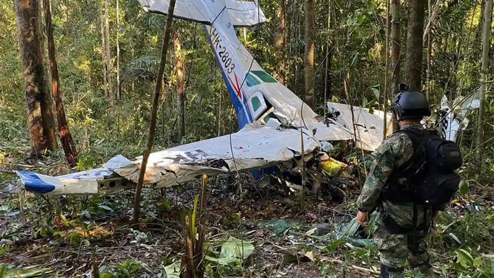 La avioneta accidentada el 18 de mayo en Guaviare, Colombia.