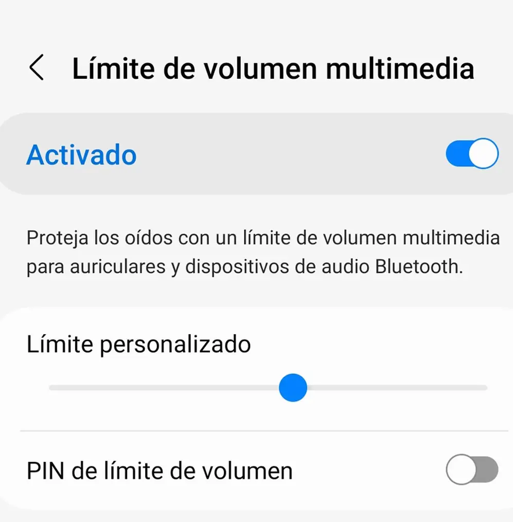 Podés ajustar el límite de volumen según tus necesidades.