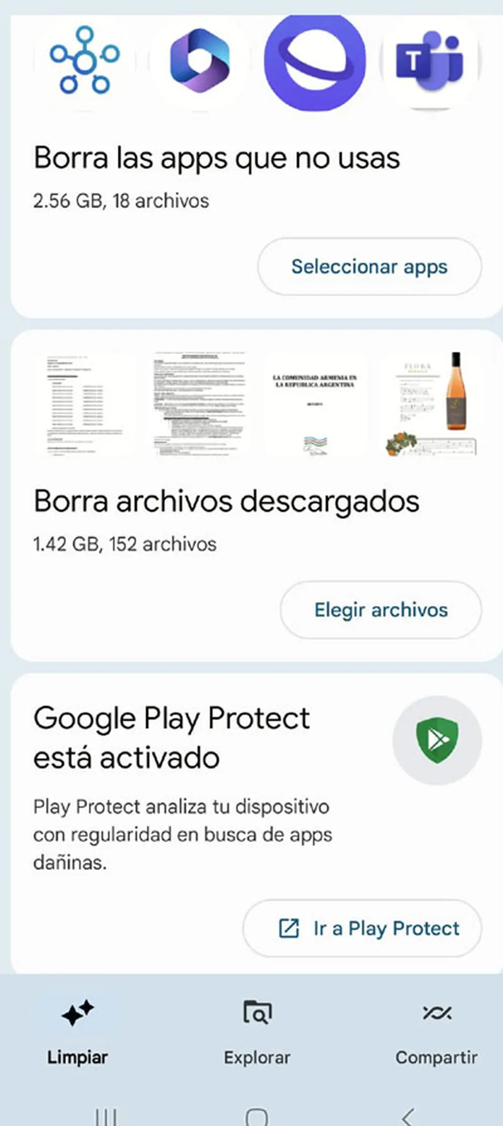 Files de Google te ayuda a eliminar aplicaciones no utilizadas.