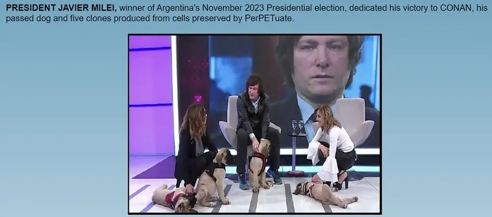 PerPETuate felicitó al presidente electo por dedicar su triunfo a los clones de Conan