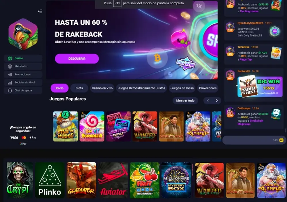 Navegación sencilla y tragamonedas gratis y por dinero real en Metaspins