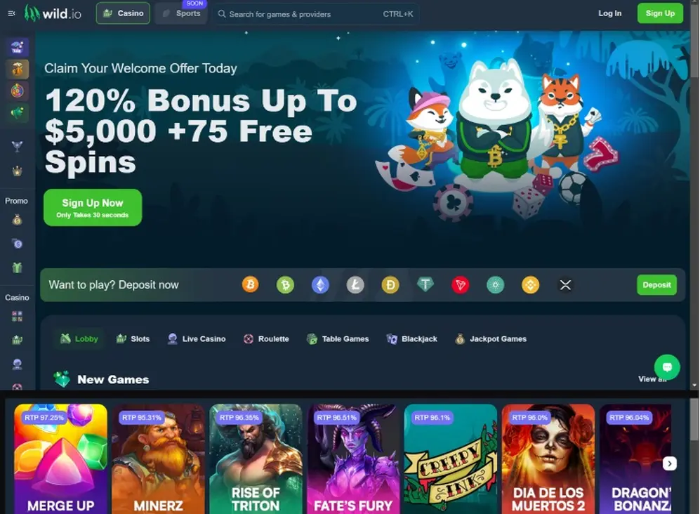 Elige entre más de mil títulos de tragamonedas gratis en Wild.io