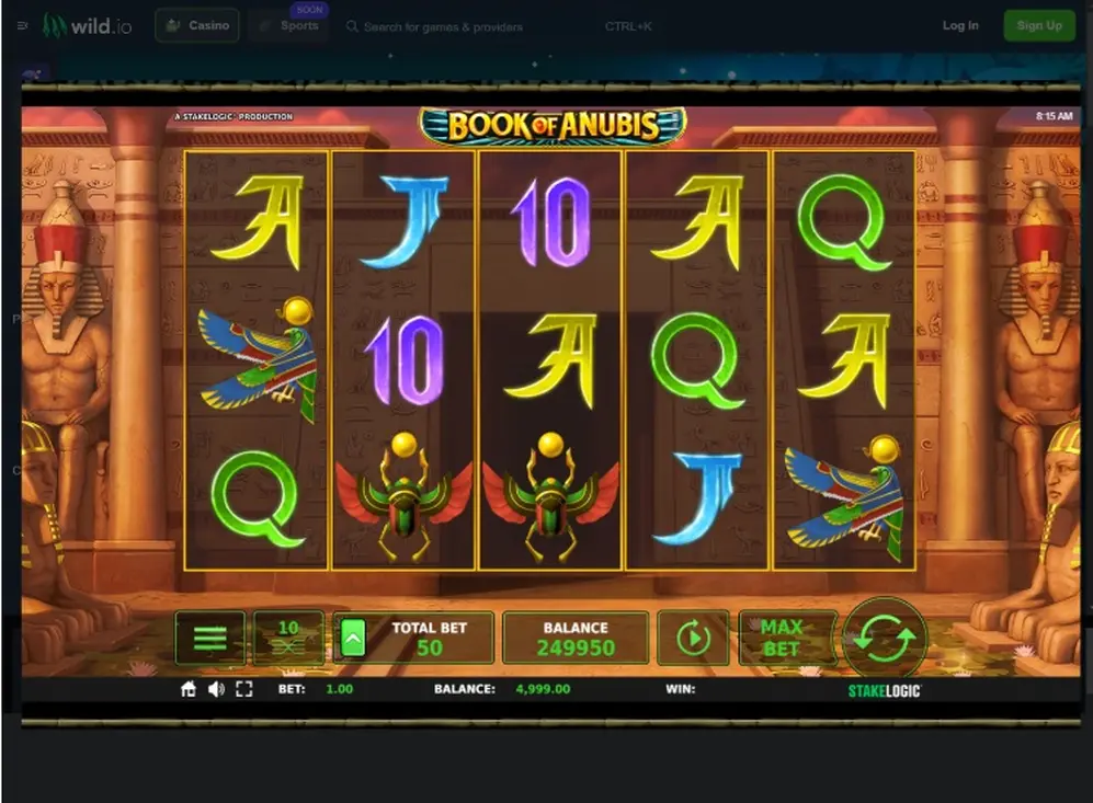 Book of Anubis. Tragaperras con grandes ganancias con símbolos expansivos