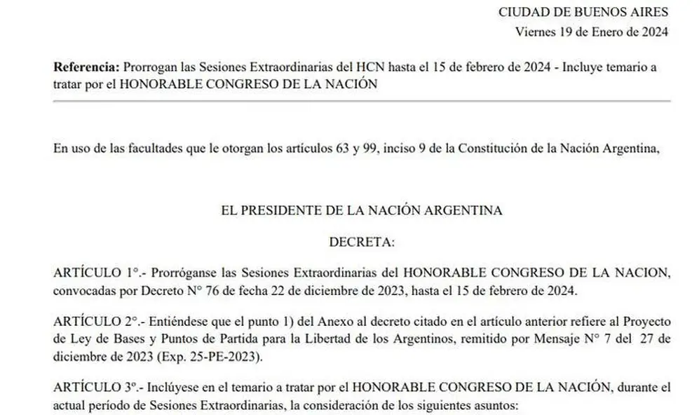La disposición se hizo pública en las últimas horas de este viernes.