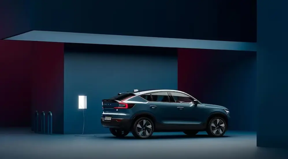 En su versión Crossover, el Volvo C40 tiene una mayor caída del techo.