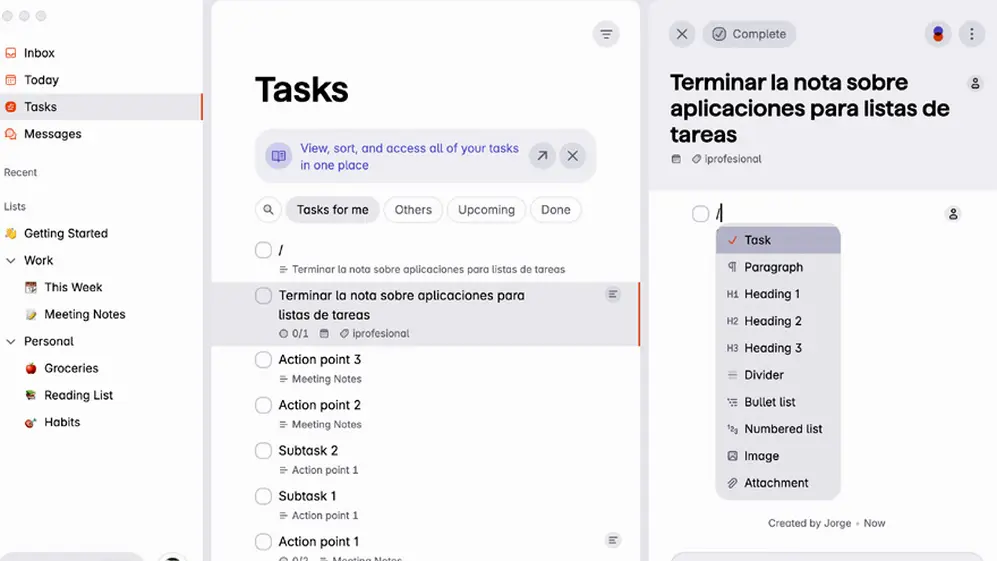 Superlist es una herramienta versátil para armar listas de tareas.