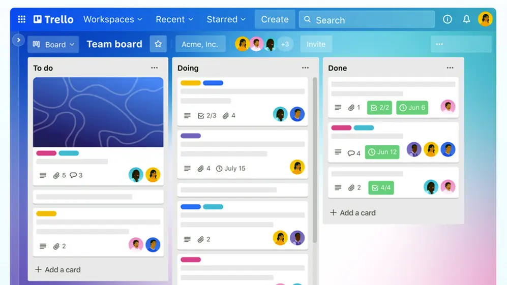 A diferencia de Superlist, Trello ofrece una versión en español.