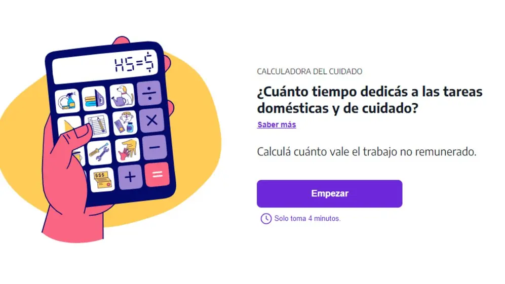 Esta calculadora te permite calcular el valor en horas de las tareas domésticas y de cuidado