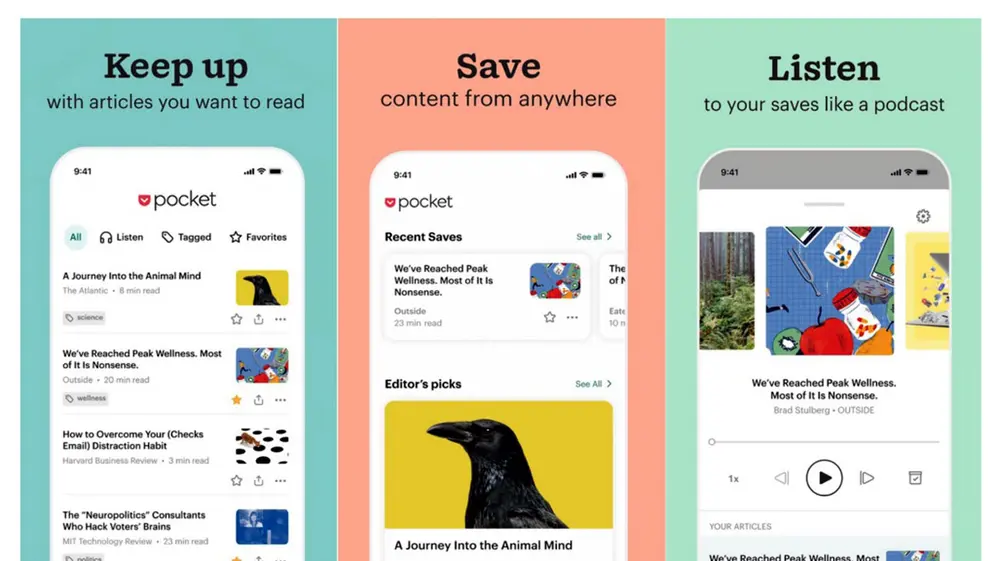 Pocket está disponible para iOS y Android.