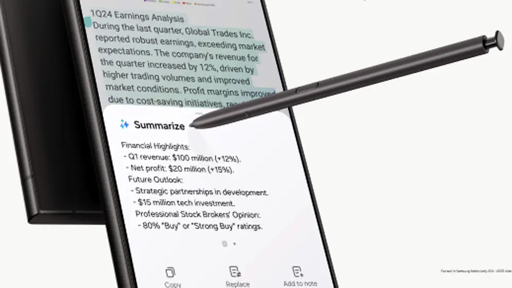 El Samsung Galaxy S24 Ultra incluye un lápiz óptico.