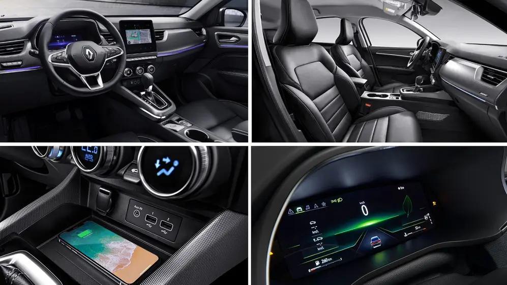 Los detalles del interior de Renault Arkana son de calidad.