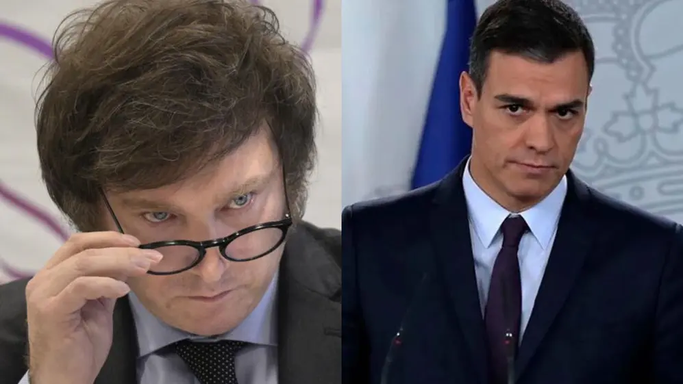El cruce entre Javier Milei y Pedro Sánchez