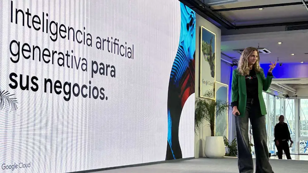 Natalia Scaliter en el evento de Google Cloud.
