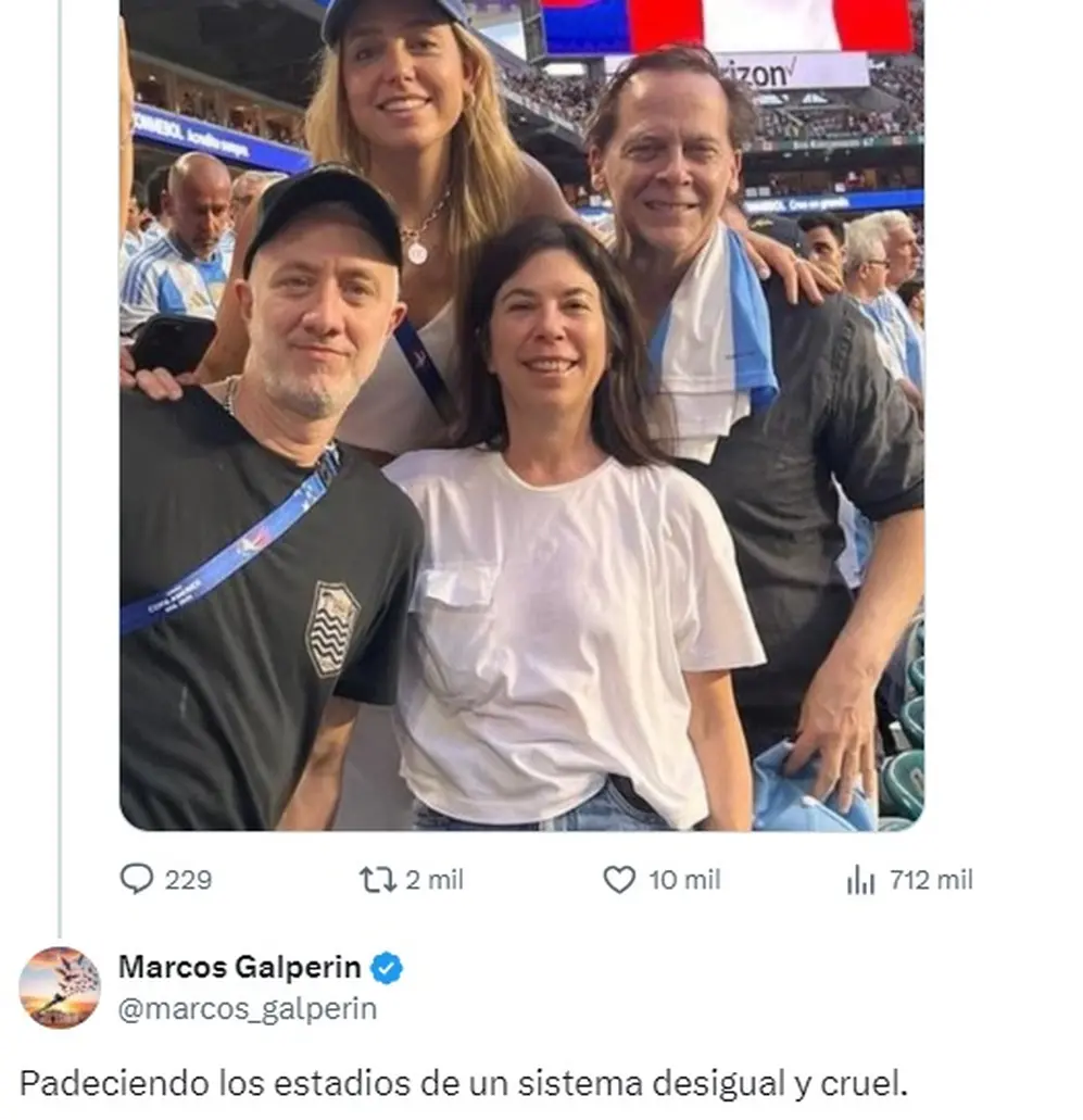 Qué dijo Marcos Galperin sobre los periodistas argentinos en Copa América