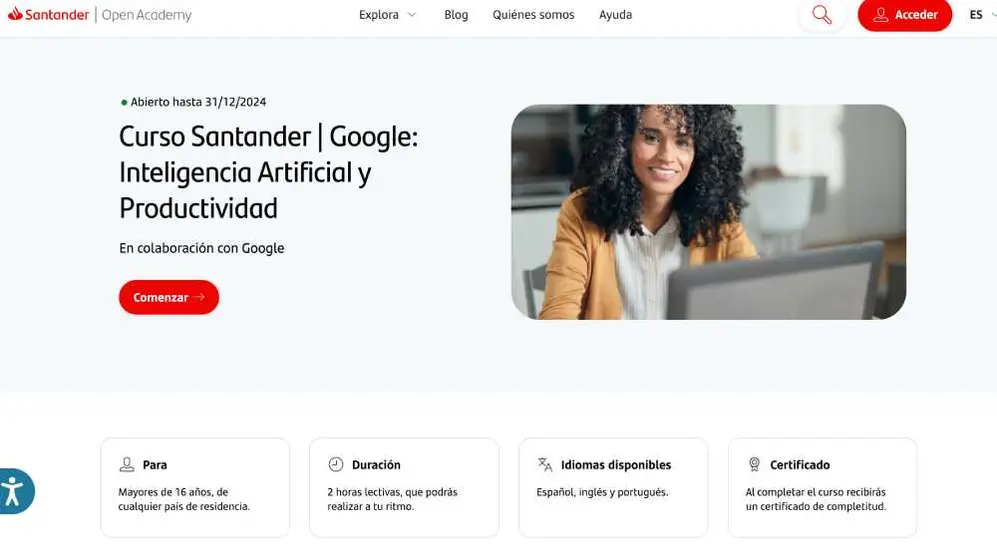 Google y Santander lanzaron un curso de inteligencia artificial 